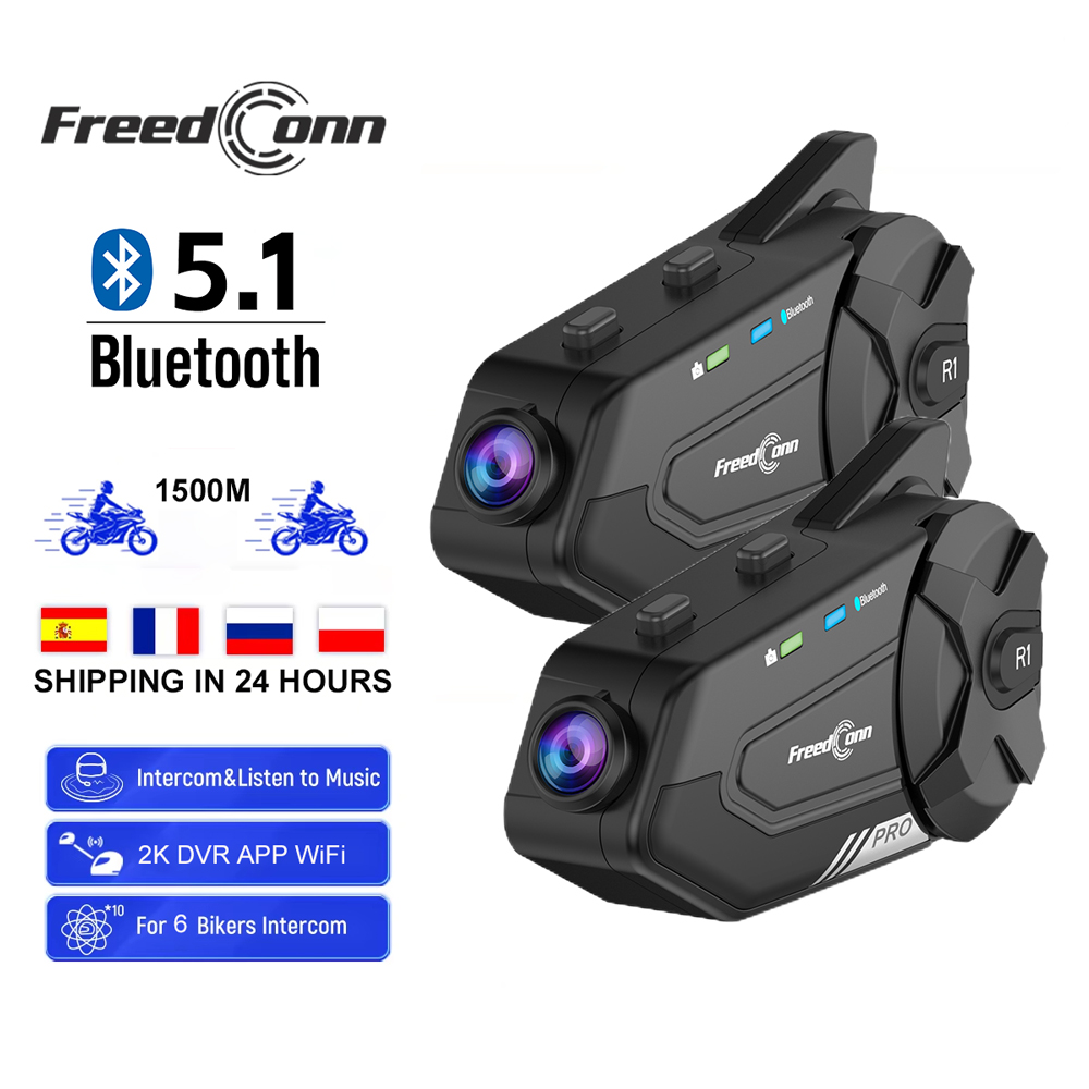 Universal Motorcycle Helmet Intercom Headset - 프리드콘 오토바이 인터콤 자동 DVR 헬멧