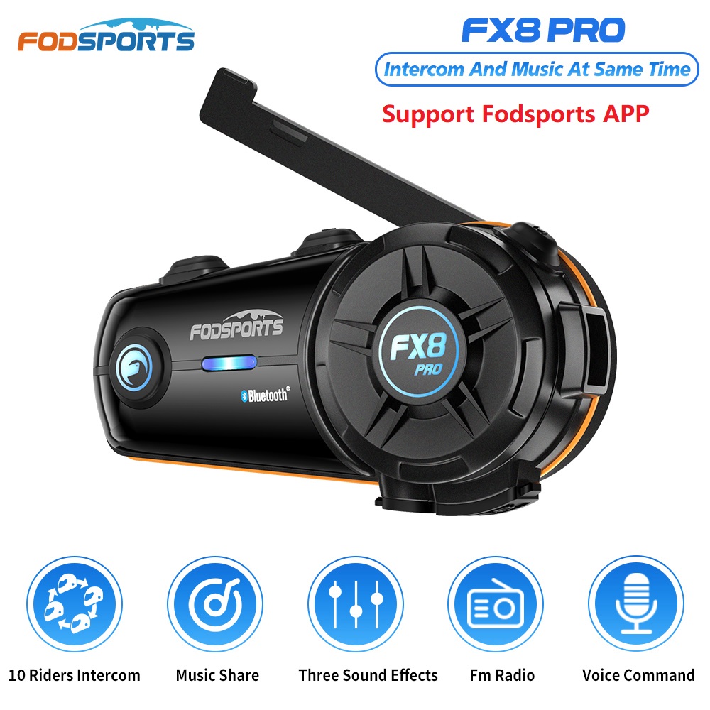 Universal Motorcycle Helmet Intercom Headset - Fodsports FX8 Pro 오토바이 인터콤 블루투스