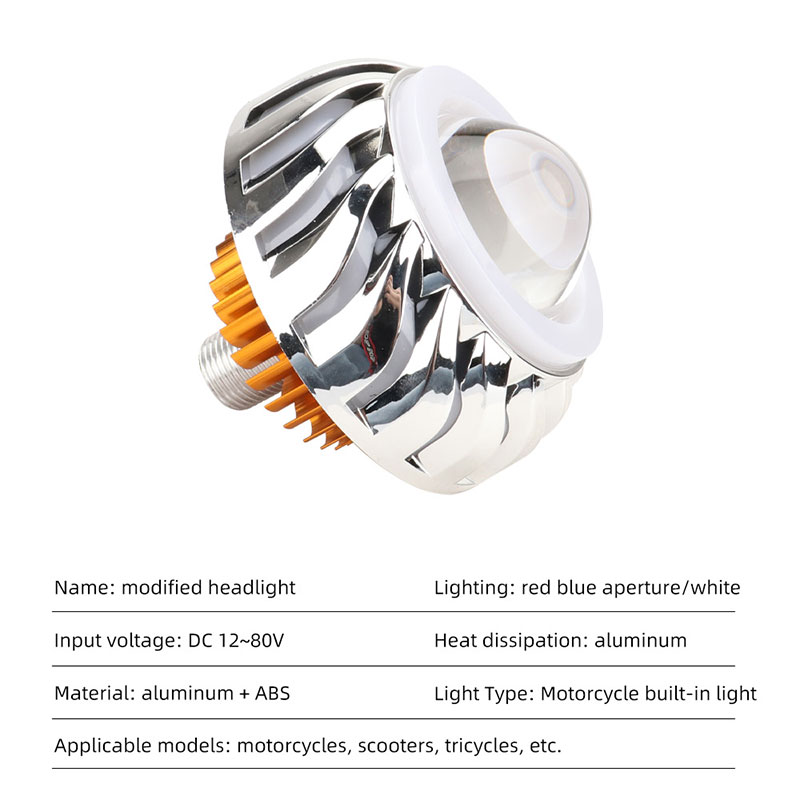 1개 오토바이 헤드라이트 듀얼 헤일로 LED 엔젤 데빌 - Universal Motorcycle Led Headlight Projector 리뷰 및 가격