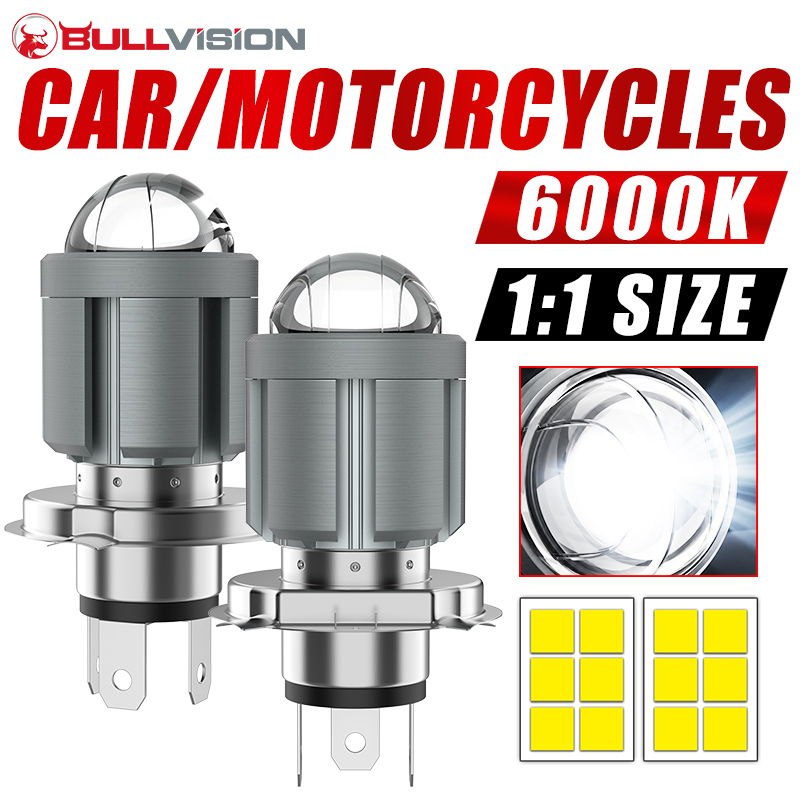H4 LED 오토바이 전구 피쉬아이 렌즈 6500K 화 - Universal Motorcycle Led Headlight Projector 리뷰 및 가격