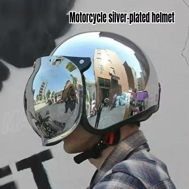 세련되고 독특한 디자인의 은색 도금 오픈형 레트로 스타 - Vintage Open Face Retro Helmet 리뷰 및 가격